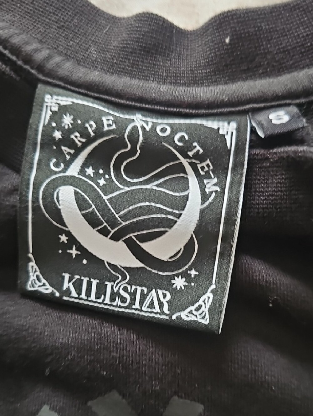 Killstar Black Crewneck Sweater with Dark Gray Pentagram Goat Graphic - Picture 2 of 5